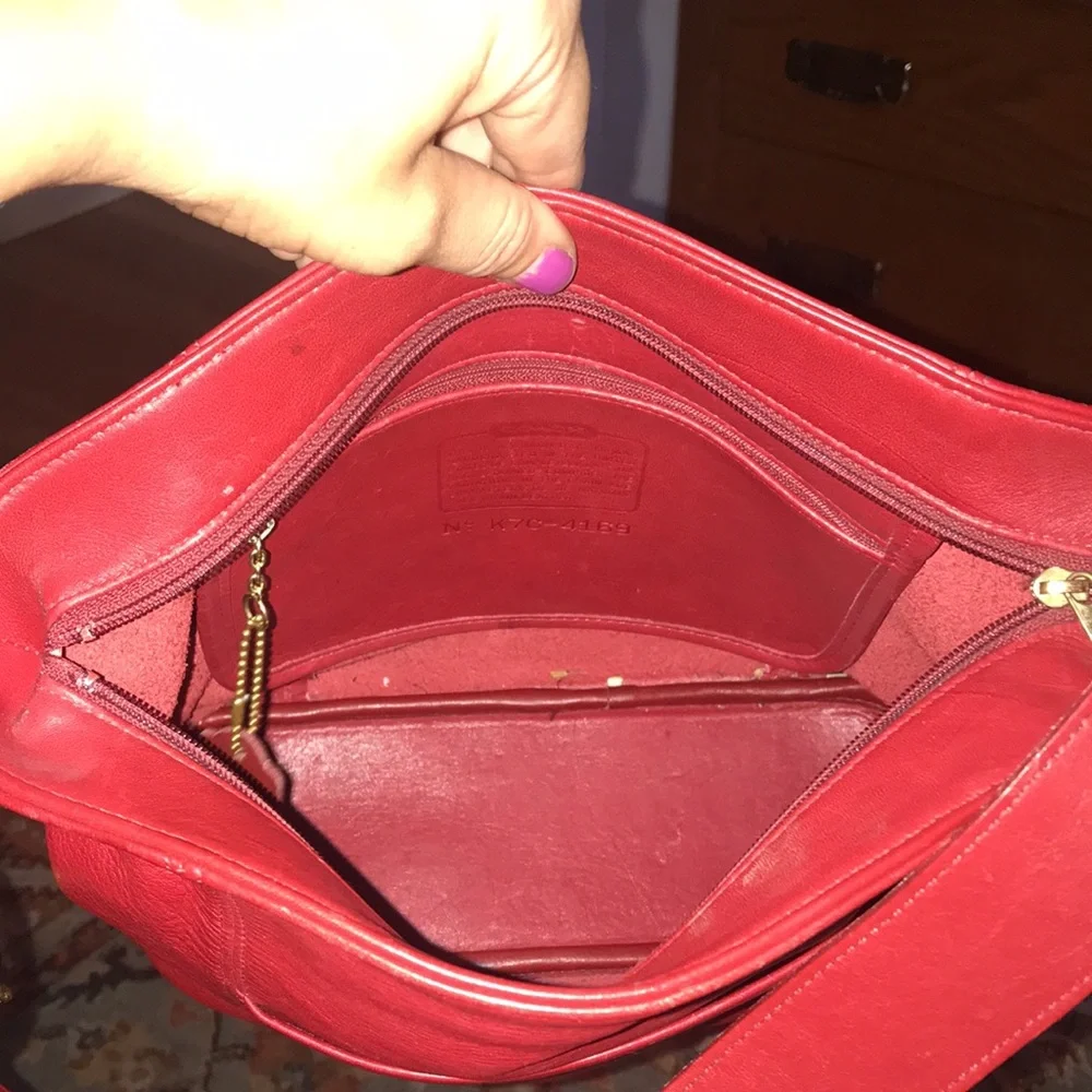 Vintage Cherry Red Coach Purse - Picture 12 of 16
